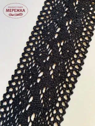 Фото Мереживо чорне, 100% бавовна 74/2