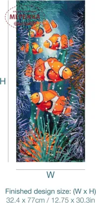 Фото Trimits Набір для вишивання по канві з нанесеним малюнком Fishes GCSP14