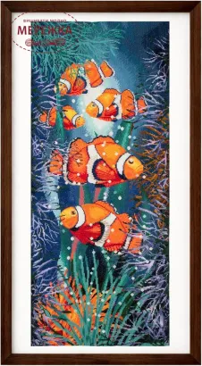 Фото Trimits Набір для вишивання по канві з нанесеним малюнком Fishes GCSP14