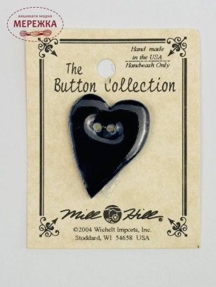 Фото Mill Hill Button Navy LG  Folk Heart 86208