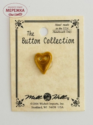 Фото Mill Hill Button Small Speckled Gold Folk Heart 86254