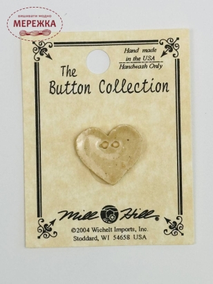 Фото Mill Hill Button Small Speckled Brown Heart 86266MH