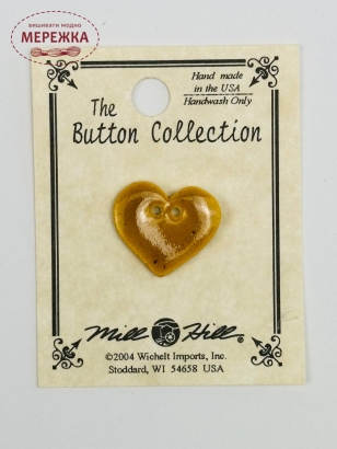 Фото Mill Hill Button Small Speckled Gold Heart 86267MH