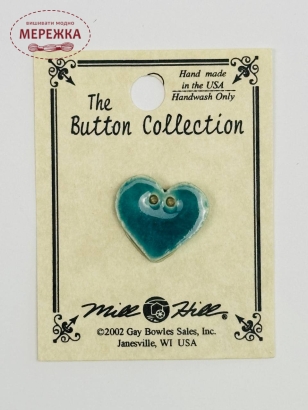 Фото Mill Hill Button Small Country Green Heart 86268MH