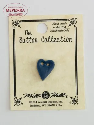 Фото Mill Hill Button Matte Med Blue SM Folk Heart 86377