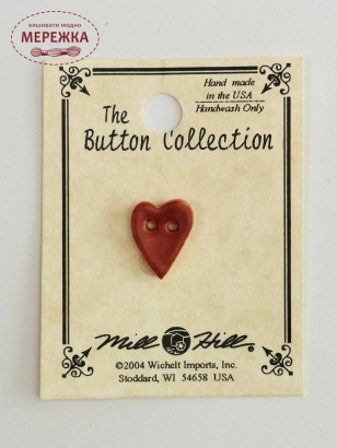 Фото Mill Hill Button Matte Cinnabry SM Folk Heart 86378