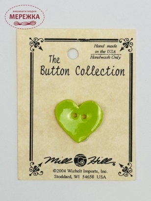 Фото Mill Hill Button Small Lime Heart 86398