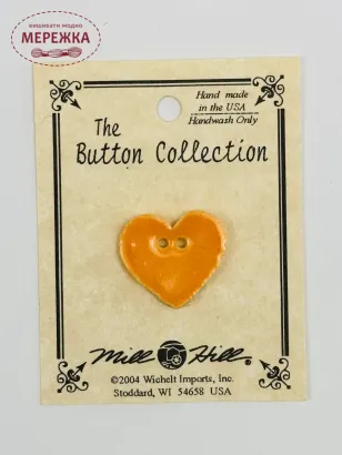 Фото Mill Hill Button Small Tangerine Heart 86399