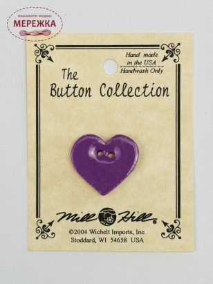 Фото Mill Hill Button Small Lilac Heart 86400