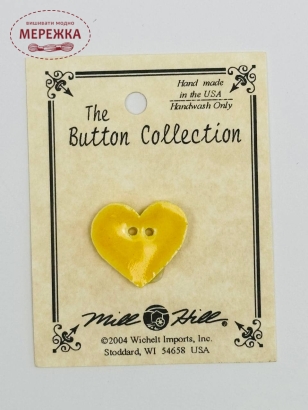 Фото Mill Hill Button Small Bright Yellow Heart 86401