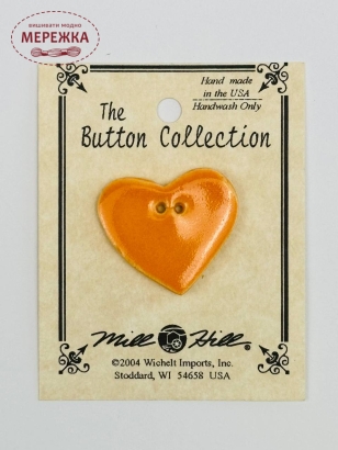 Фото Mill Hill Button Large Tangerine Heart 86415