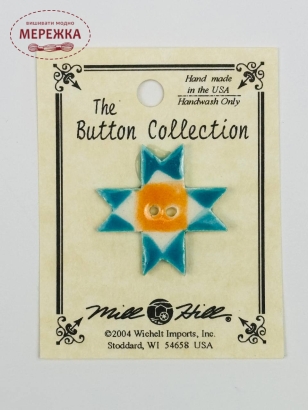 Фото Mill Hill Button Aqua/orange Ohio Star 86425