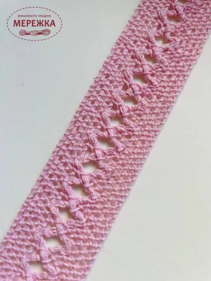 Фото Мереживо рожеве 100% бавовна 90/4 