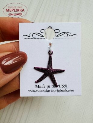 Фото Пришивний елемент Susan Clarke Originals Starfish Charm Purple C-923