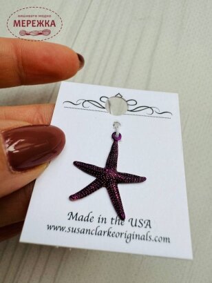 Фото Пришивний елемент Susan Clarke Originals Starfish Charm Purple C-923