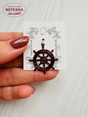 Фото Пришивний елемент Susan Clarke Originals Ship's Wheel Charm C-924