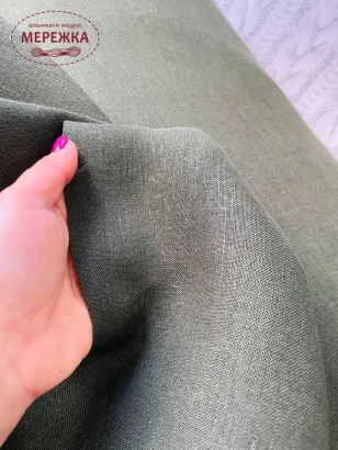 Фото полотно для вишиванок Амазон, 100% льон, хакі