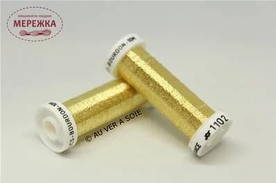 Фото Au Ver à Soie нитка металізована Bourdon, 10 метрів 1102