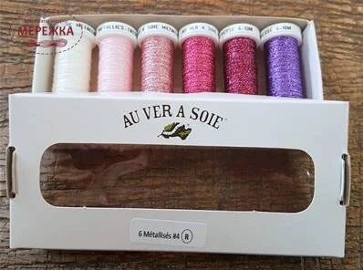 Фото Au Ver à Soie набір металізованих ниток Tresse #4 - Rose