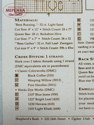 Фото Shepherd's Bush Ключ до схеми Bee Trifles