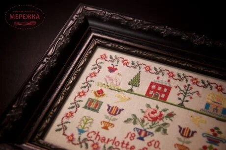 Фото Hands Across the Sea Samplers Схема Charlotte Entwistle 1860