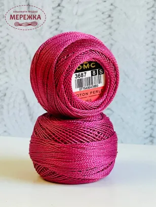 Фото Перле котон ДМС №8, колір 3687