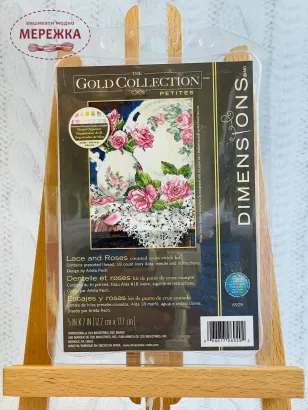 Фото набір для вишивання Троянди і мереживо 06929