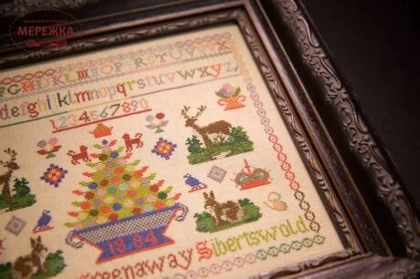 Фото Hands Across the Sea Samplers Схема Emily Ann Greenaway 1884