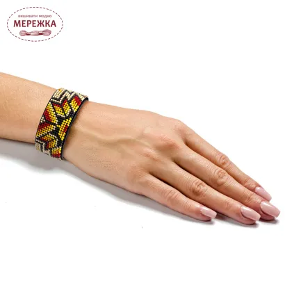 Фотографія Набір для вишивання бісером WonderlandCrafts браслета на штучній шкірі FLBB-014