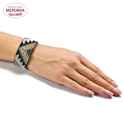 Фотографія Набір для вишивання бісером WonderlandCrafts браслета на штучній шкірі FLBB-025