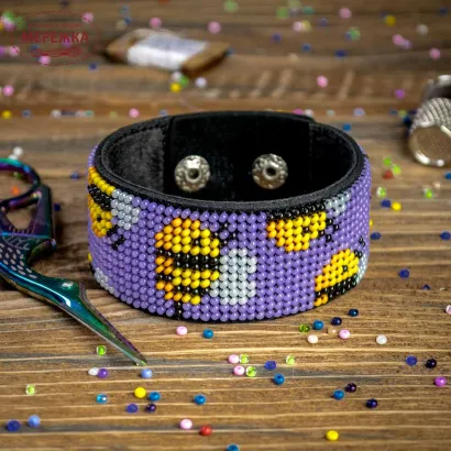 Фото Набір для вишивання бісером WonderlandCrafts браслета на штучній шкірі FLBB-047