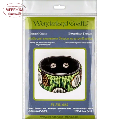 Набір для вишивання бісером WonderlandCrafts браслета на штучній шкірі FLBB-048 фото