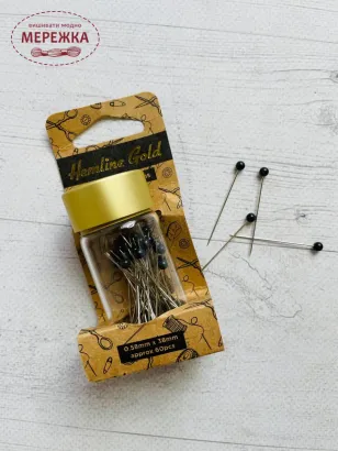 Фото Голки кравецькі Hemline, 60 шт., чорні, 3,8 см. 678