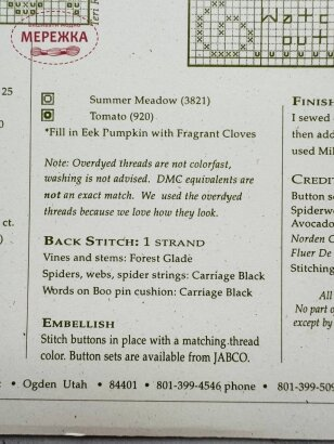 Фото Shepherd's Bush Ключ до схеми Halloween Trifles