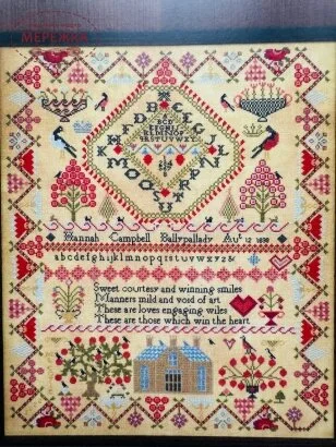 Фото Hands Across the Sea Samplers Схема Hannah Campbell 1838