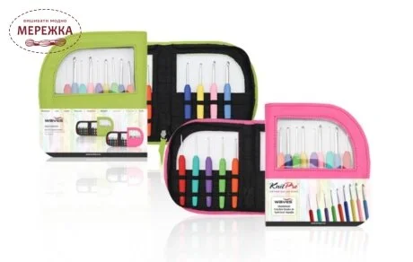 Фото KnitPro набір алюмінієвих гачків в зеленому чохлі 30921