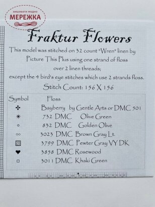 Фото Схема для вишивання La-D-Da Fraktur Flowers