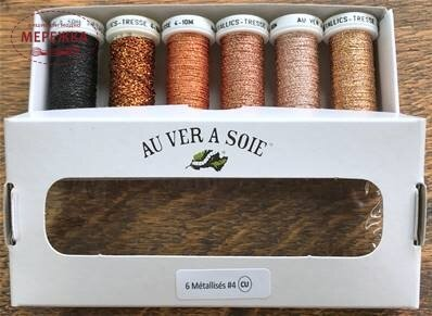 Фото Au Ver à Soie набір металізованих ниток Tresse #4 - Cuivrees