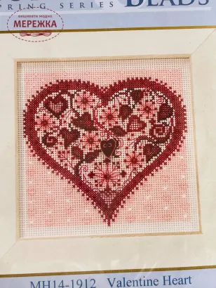Набір для вишивання в змішаній техніці Mill Hill Серце Валентинка MH14-1912 фотографія
