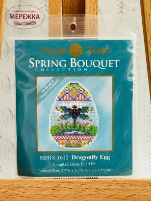 Фото Набір для вишивання у змішаній техніці Mill Hill Яйце зі стрекозою MH18-1612