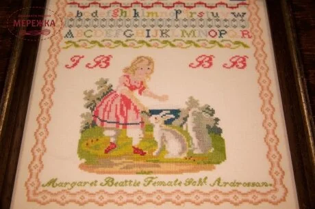 Фото Hands Across the Sea Samplers Схема Margaret Beattie 1866