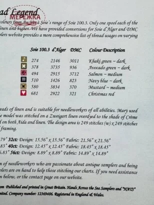 Фото Hands Across the Sea Samplers Схема Mary Wigglesworth 1812