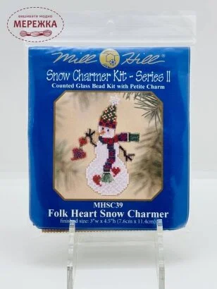 Фото Mill Hill Сніговик з сердечком MHSC39