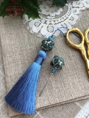 Фото Hobby Bee Набір голка-пін+китичка "Павич блакитний"