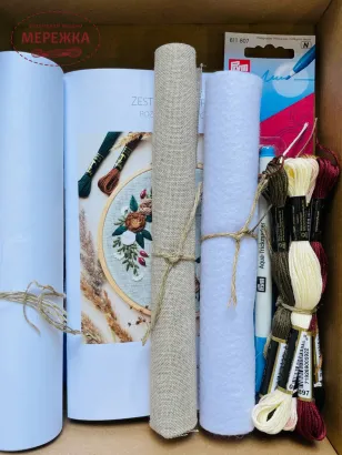 Фото набір для вишивання гладдю, матеріали