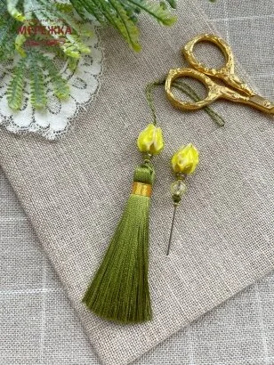 Фото Hobby Bee Набір китичка та голка-пін, Жовті троянди