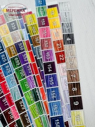 Фото Наліпки з номерами муліне DMC, розмір наліпки 10*10 мм. 987790