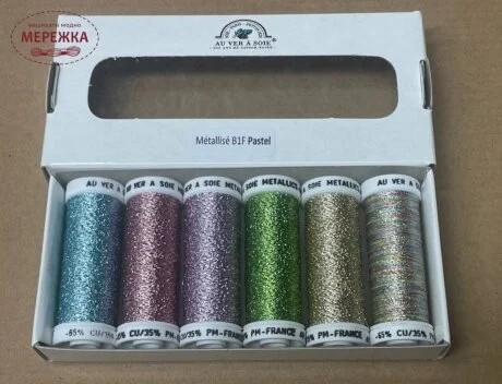 Фото Au Ver à Soie набір металізованих ниток Metallise Unifil Bobine - Pastel