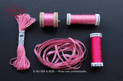 Фото Au Ver à Soie набір ниток+стрічка Decouverte Sunfine/Ruban - Rose