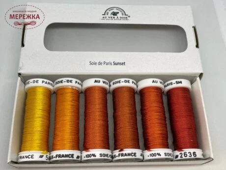 Фото Au Ver à Soie набір ниток Pack 6 Nuances Soe De Paris - Sunset